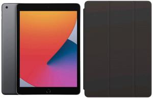 Bundle/iPad - 10.2in - 8th Gen (2020) - Wi-Fi - 32GB - Space Gray - Azerty French + iPad Smart Cover - Black