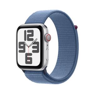 Apple Watch Se Gps + Cellular 44mm Silver Aluminium Case With Winter Blue Sport Loop