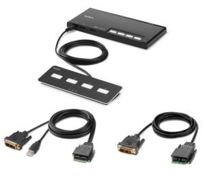 4-port Single Head DVI Modular Secure KVM Switch Pp4.0 W/remote