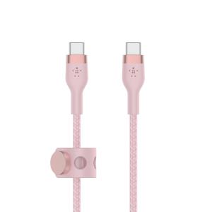 Boost Charge USB-c To USB-c 2.0 Braided Silicon 1m Pink