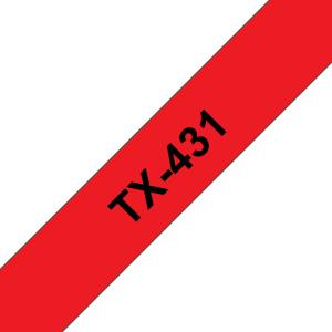 Tape 12mm Lami Black On Red (tx431)