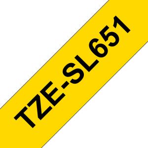 Tape Tzesl651 24mm Self-laminated Black On Yellow