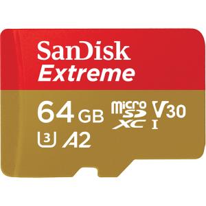 SanDisk micro SDXC Extreme 64GB A2/V30/U3/R160/W60 + adapter, mobile for Action Cameras and Drones