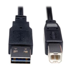 TRIPP LITE Universal Reversible USB 2.0 Hi-Speed Cable (Reversible A to B M/M) 6-ft 1.8m