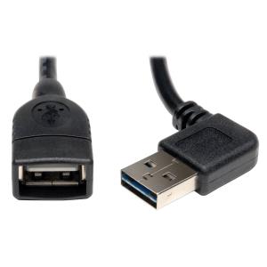 TRIPP LITE Universal Reversible USB 2.0 Extension Cable (Reversible Right/Left Angle A to A M/F) 18-in 45.7cm