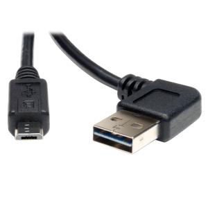 TRIPP LITE Universal Reversible USB 2.0 Hi-Speed Cable (Reversible Right / Left Angle A to Micro-B M/M) 91cm