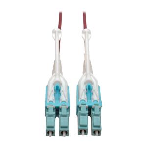 TRIPP LITE Fiber Patch Cable 10GB Duplex Multimode 50/125 OM4 LSZH (LC/LC) Push/Pull Tabs Magenta 4m