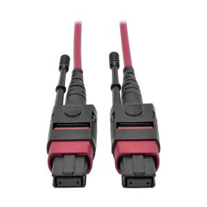 TRIPP LITE MTP/MPO Multimode Patch Cable, 12 Fiber, 40/100 GbE, 40/100GBASE-SR4, OM4 Plenum-Rated (F/F) 3m