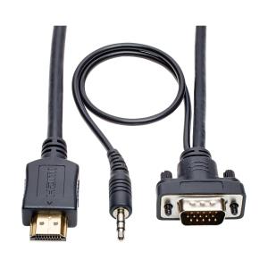 TRIPP LITE HDMI to VGA + Audio Active Converter Cable, HDMI to LP HD15 + 3.5mm (M/M) 1920x1200/1080p@60Hz 1.8m
