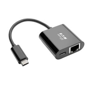 TRIPP LITE USB-C to Gigabit Network Adapter with USB-C PD Charging - Thunderbolt 3, Black