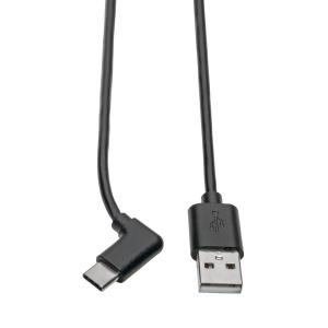 TRIPP LITE USB Type-A to Type-C Cable, M/M, Right-Angle USB-C, 2.0, 1.8m, - Thunderbolt 3 Compatible