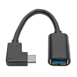 TRIPP LITE USB Type-C to Type-A Adapter Cable (M/F) - Right Angle, 3.1, 5 Gbps, Gen 1, Thunderbolt 3 - 15cm
