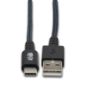 TRIPP LITE Heavy-Duty USB-A to USB-C Cable - M/M, USB 2.0, UHMWPE and Aramid Fibers, Gray, 0.9m