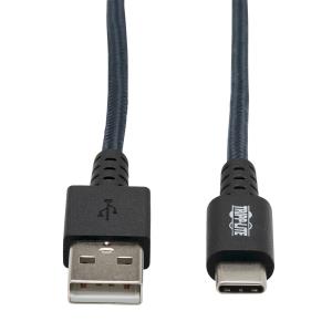 TRIPP LITE Heavy-Duty USB-A to USB-C Cable - M/M, USB 2.0, UHMWPE and Aramid Fibers, Gray, 3m