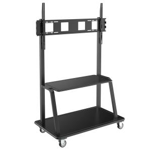 TRIPP LITE Heavy-Duty Rolling TV Cart for 60in to 105in Flat-Screen Displays, Locking Casters, Black
