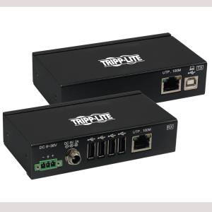 TRIPP LITE 4-Port Industrial USB over CAT6 Extender, ESD Protection, PoC - USB 2.0, Mountable, 100m, TAA
