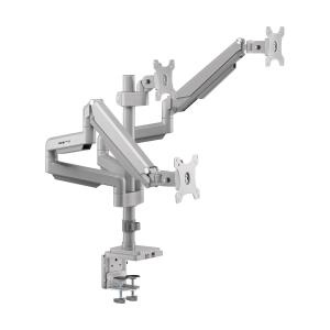 TRIPP LITE Triple-Display Flex-Arm Desktop Clamp for 17in to 30in Flat-Screen Displays - USB and Audio Ports, Aluminum