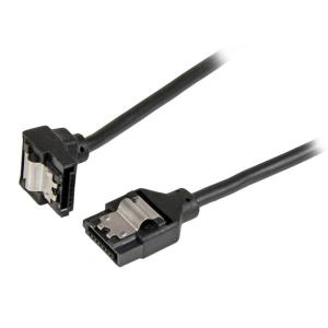 Latching Round SATA To Right Angle SATA Cable 12in