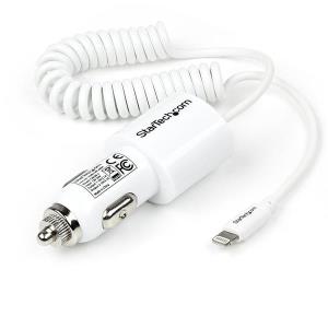 Dual-port Car Charger With Lightning Cable And USB 2.0 Port - White