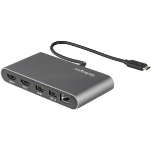 Thunderbolt 3 Mini Dock - Portable Dual Monitor Tb3 Laptop Docking Station Hdmi 4k 60hz - 2x USB-a & Gbe - 11in (28cm) Cable