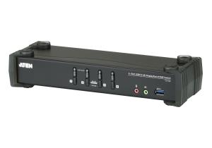 4-port USB 3.1 Gen 1 4k DisplayPort 1.2KVMp Switch.with Audio (KVM Cables Included)