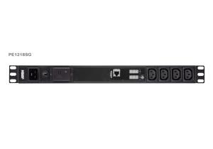 18-outlet 1u Pdu With Current & VoltageLCD Display Overcurrent And Surge Protection (16a) (18x C13)