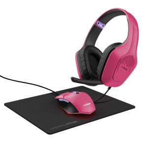 Bundle Headset -  Gxt 790 Tridox - Stereo 3.5mm - Wired - Pink + Mouse + Mousepad
