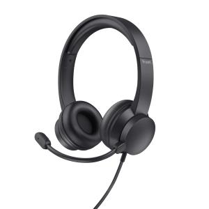 Headset -  Hs-201 - USB - Stereo 3.5mm - Wired - Black