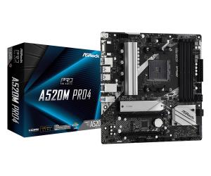 Motherboard A520m-pro4 Am4 Amd A520 4 X Ddr4 USB 3.2 SATA 3 7.1ch Hd Audio MATX