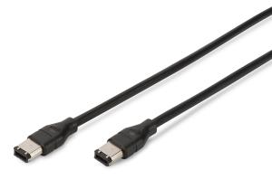 FireWire 400 connection cable, 6pin M/M, 1.8m, IEEE 1394-2008, black