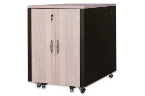 SOUNDproof Cabinet 1000x750x1130 mm, wooden surface oak metal parts black RAL 9005