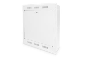 Flush mount wall mounting cabinet, tilt-out 778x628x216 mm, 4U rack space version, color grey (RAL 7035)