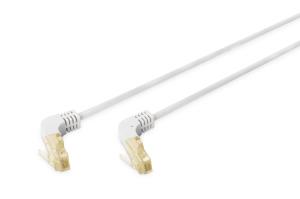 Patch cable 90 angled - CAT6a - S/FTP - Snagless -  5m - Grey