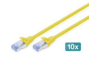 Patch cable - Cat 5e - SF/UTP - Snagless - Cu - 0.5m - Yellow - 10pk