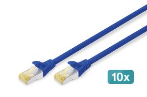 Patch cable - CAT6a - S/FTP - Snagless - Cu - 0.5m - blue - 10pk