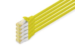 Patch cable - CAT6a - S/FTP - Snagless -  10m - yellow - 5pk