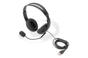 Headset Office On Ear - Stereo - USB - Black - Noise Reduction Synthetic leather cushion