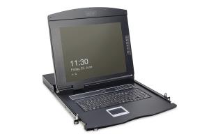 Modularized 43,2cm (17") TFT console with 1 port KVM, RAL 9005 black TR keyboard
