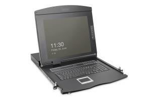 Modularized 43.2cm (19IN) HD TFT console with 1 port VGA. RAL 9005 black - ES keyboard
