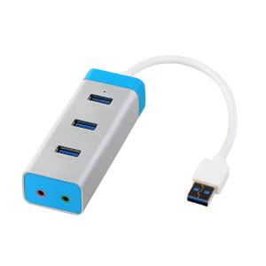 USB 3.0 Hub 3 Port Metal Audio Adapter Windows Mac Linux