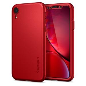 iPhone Xr Case Thin Fit 360 Red Glass Screen Protector